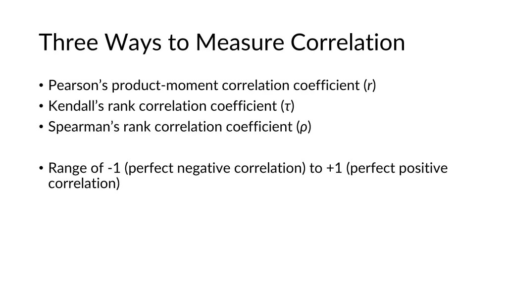 three ways to measure correlation