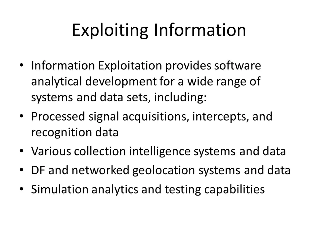 exploiting information