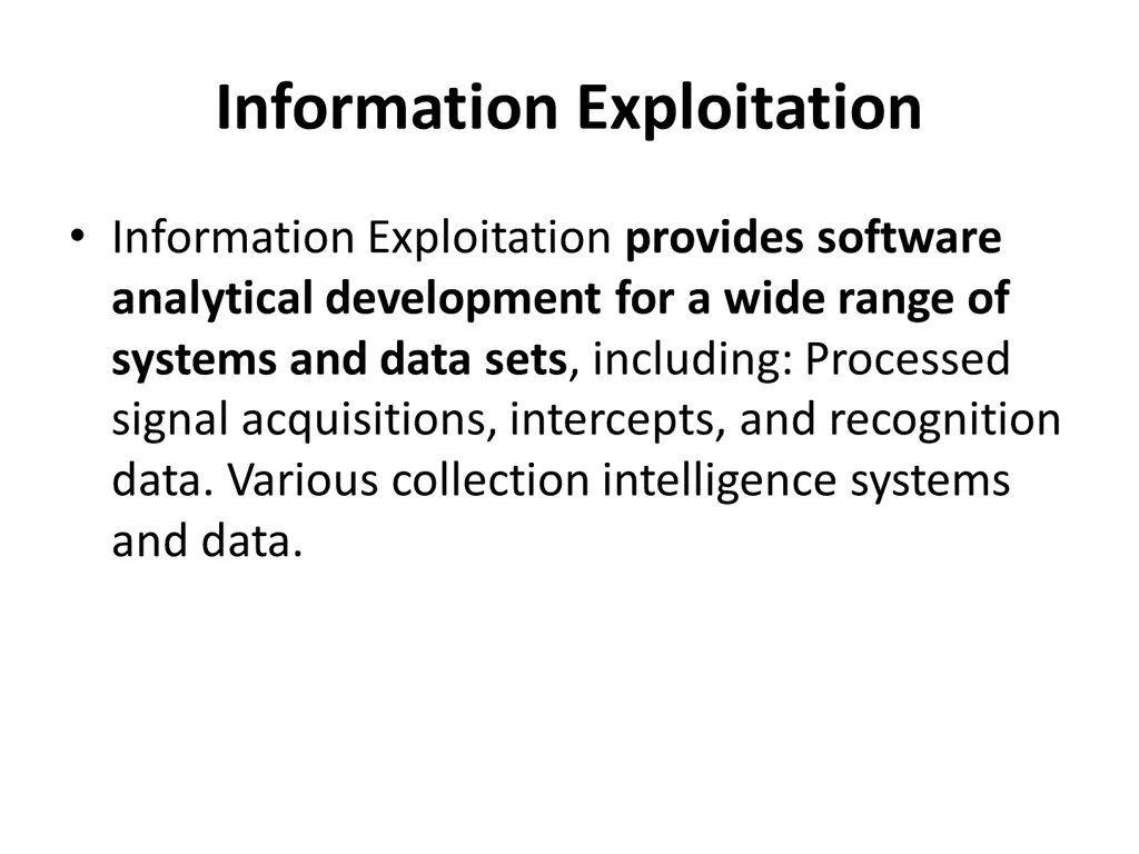 information exploitation