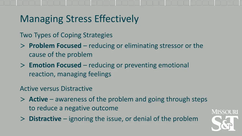 managing stress effectively