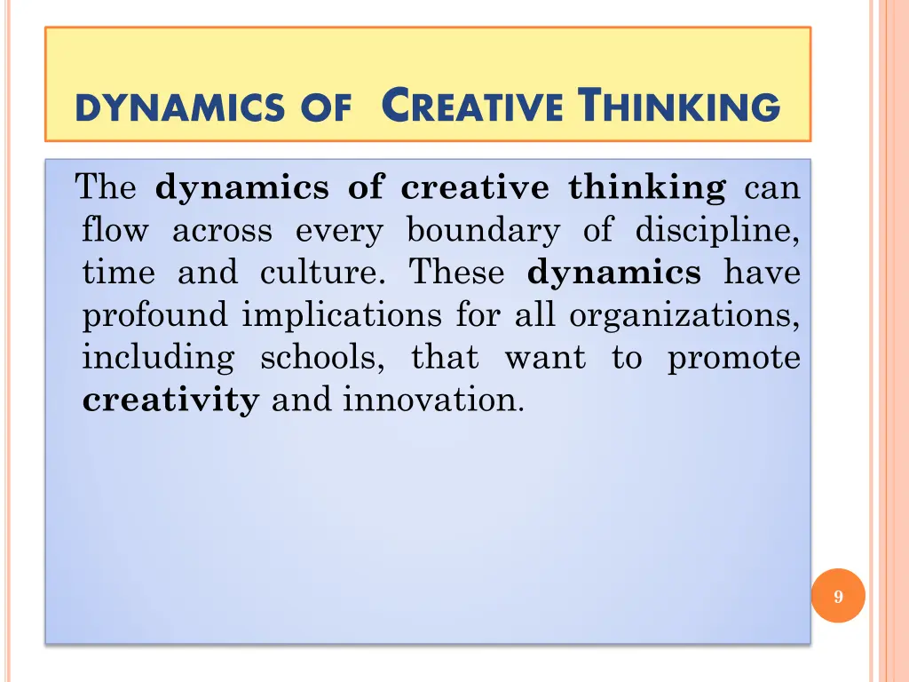 dynamics of c reative t hinking