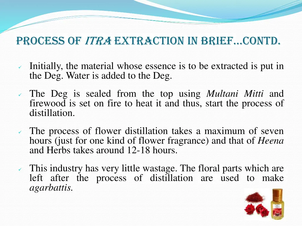 process of itra extraction in brief contd