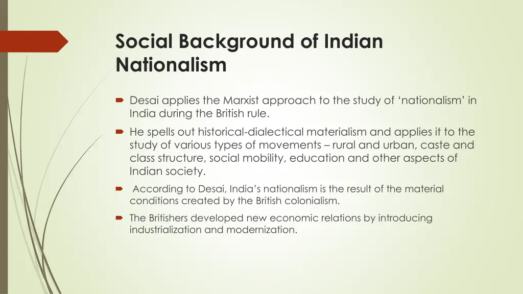 social background of indian nationalism