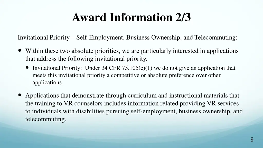 award information 2 3