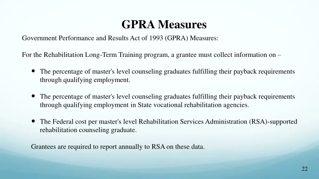 gpra measures