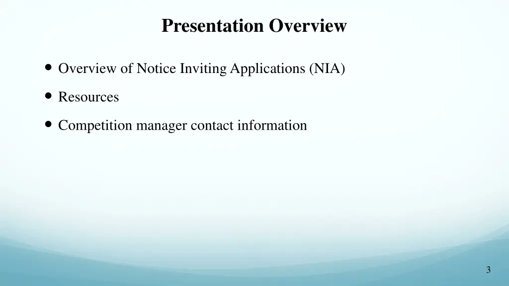 presentation overview