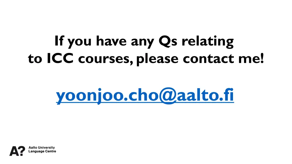 if you have any qs relating to icc courses please