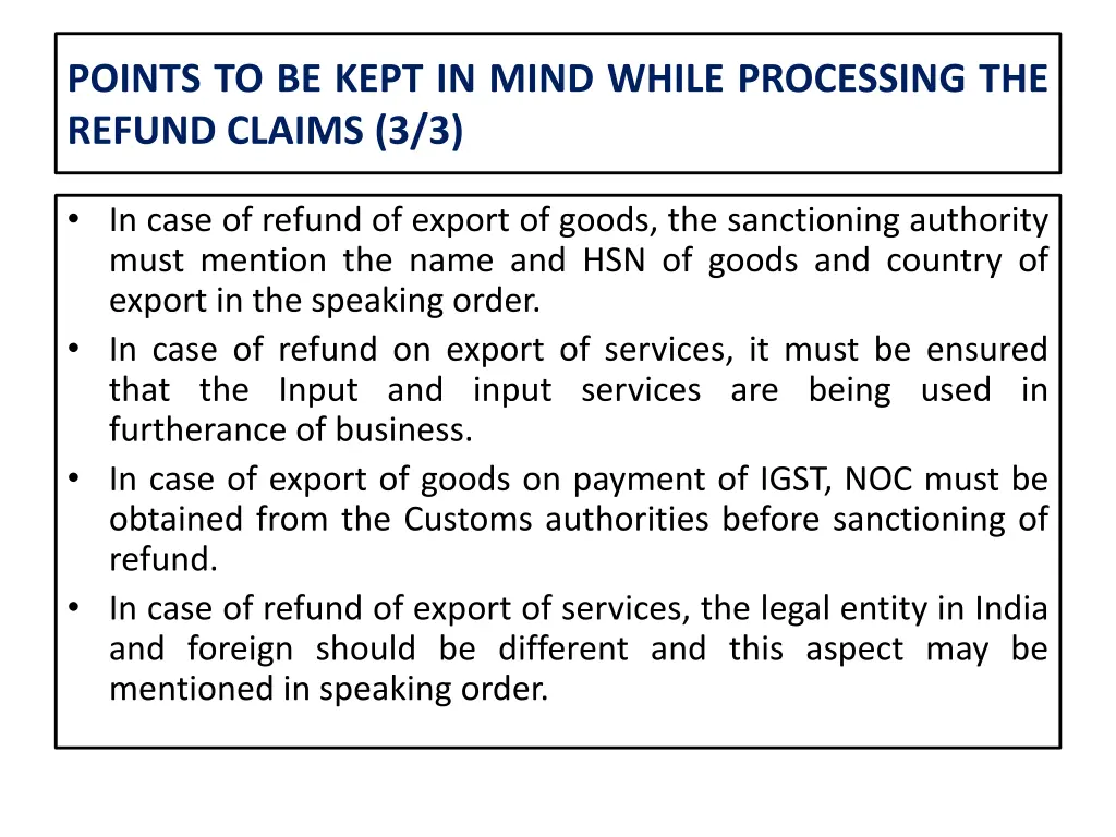 points to be kept in mind while processing 2