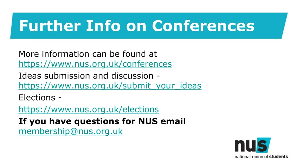further info on conferences