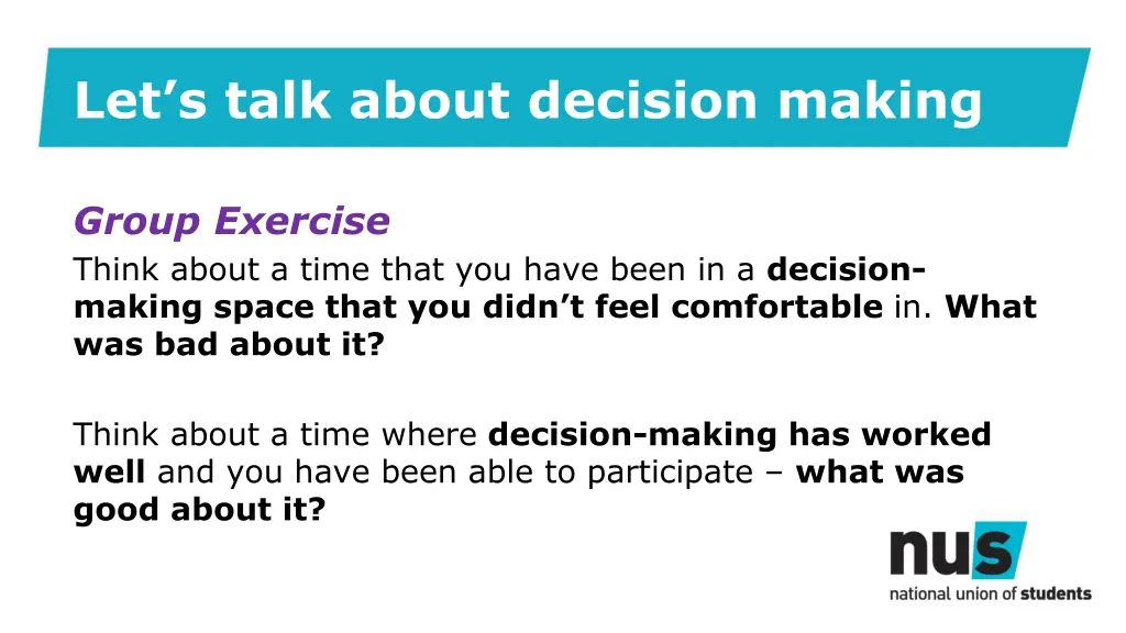 let s talk about decision making