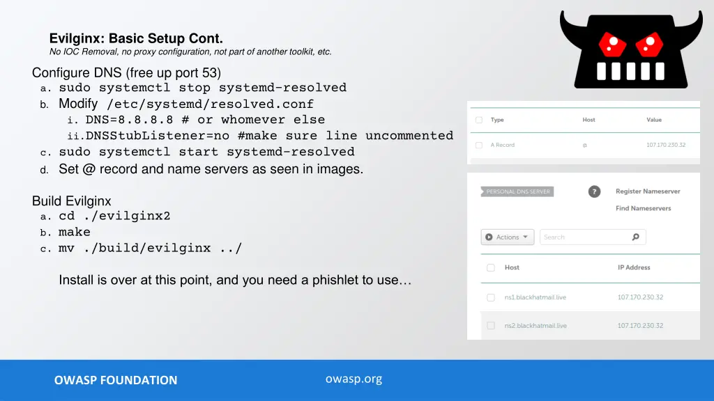 evilginx basic setup cont no ioc removal no proxy