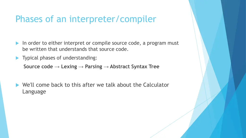 phases of an interpreter compiler