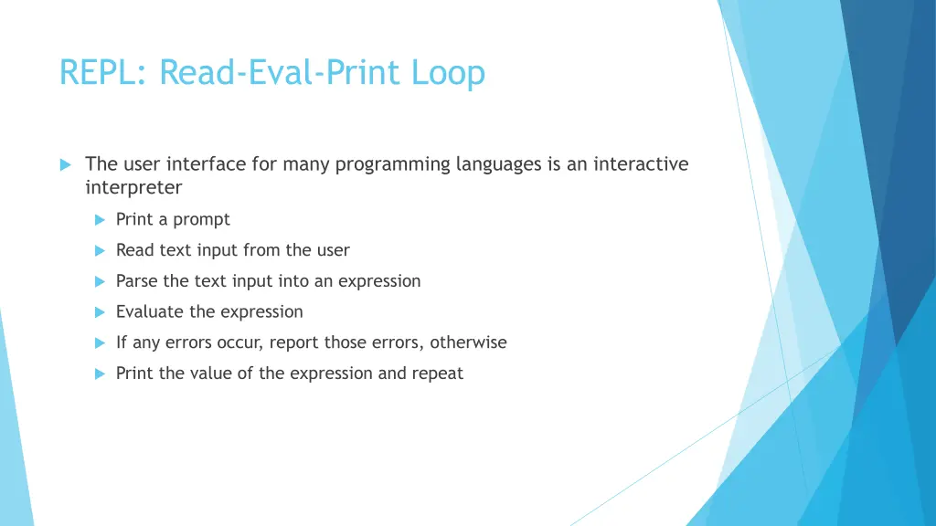 repl read eval print loop