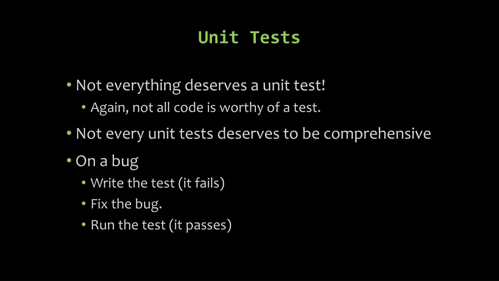 unit tests