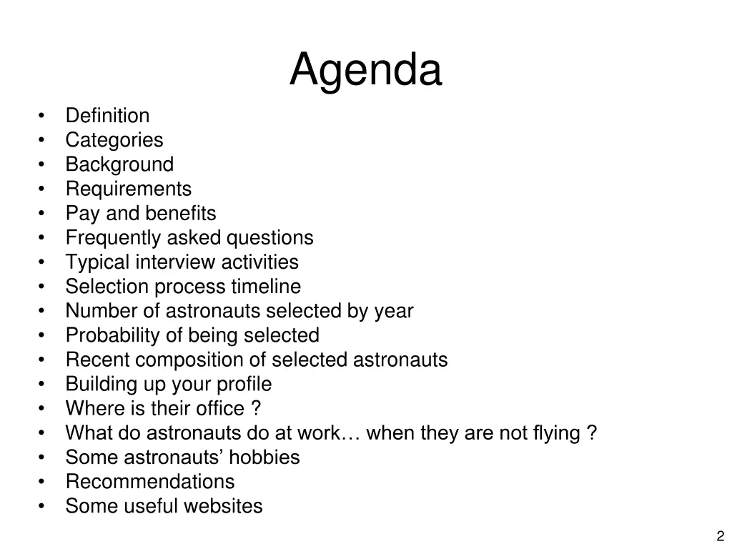 agenda