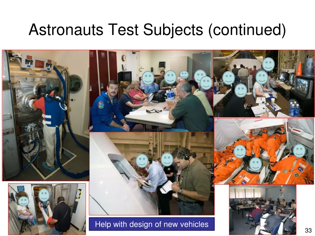 astronauts test subjects continued