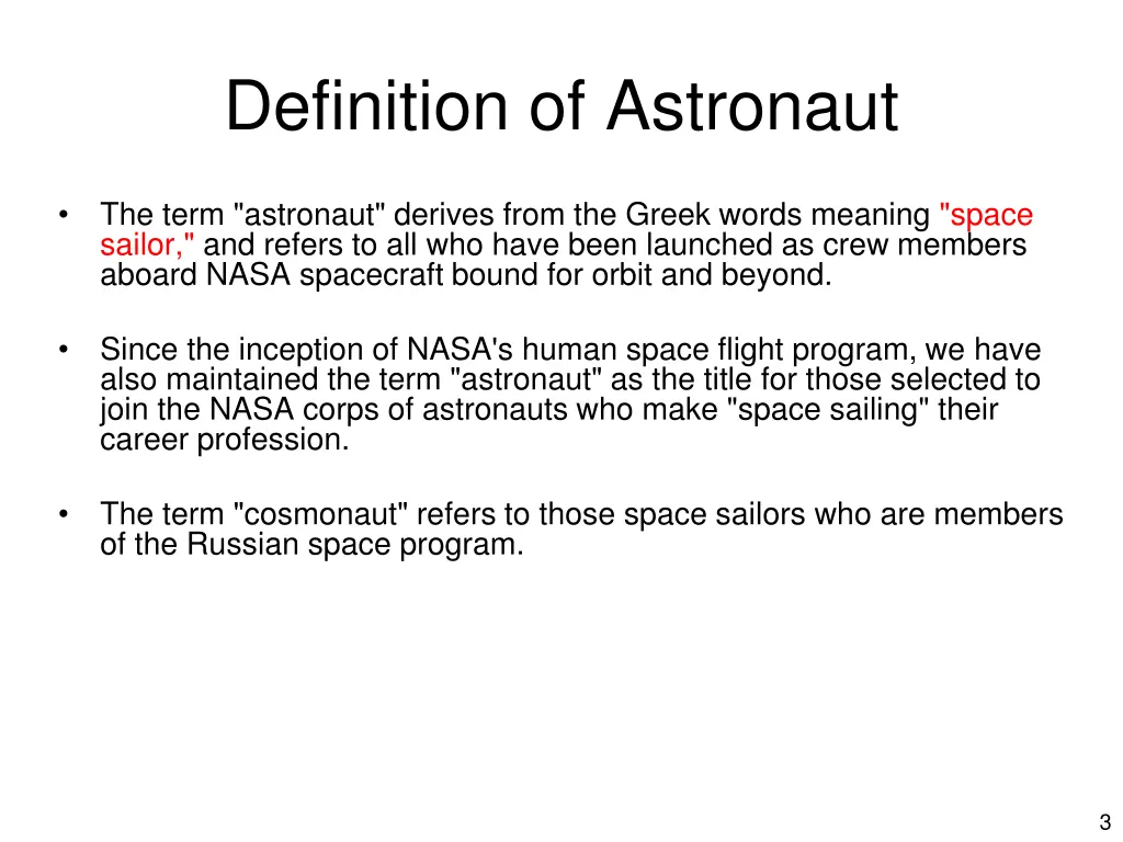 definition of astronaut