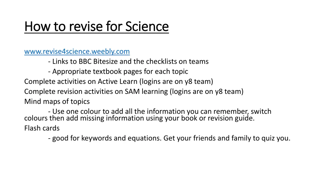 how to revise for science how to revise