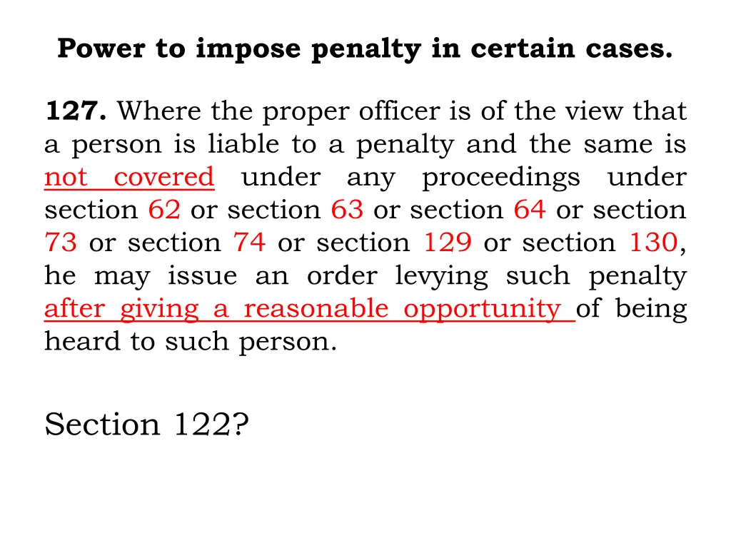 power to impose penalty in certain cases
