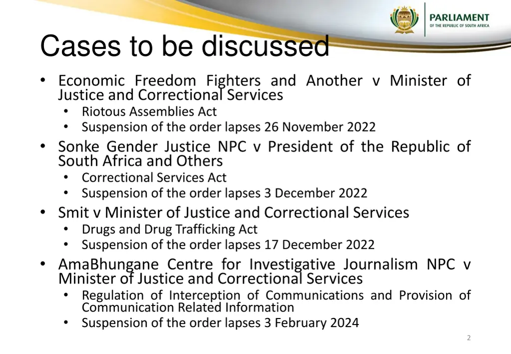 cases to be discussed economic freedom fighters