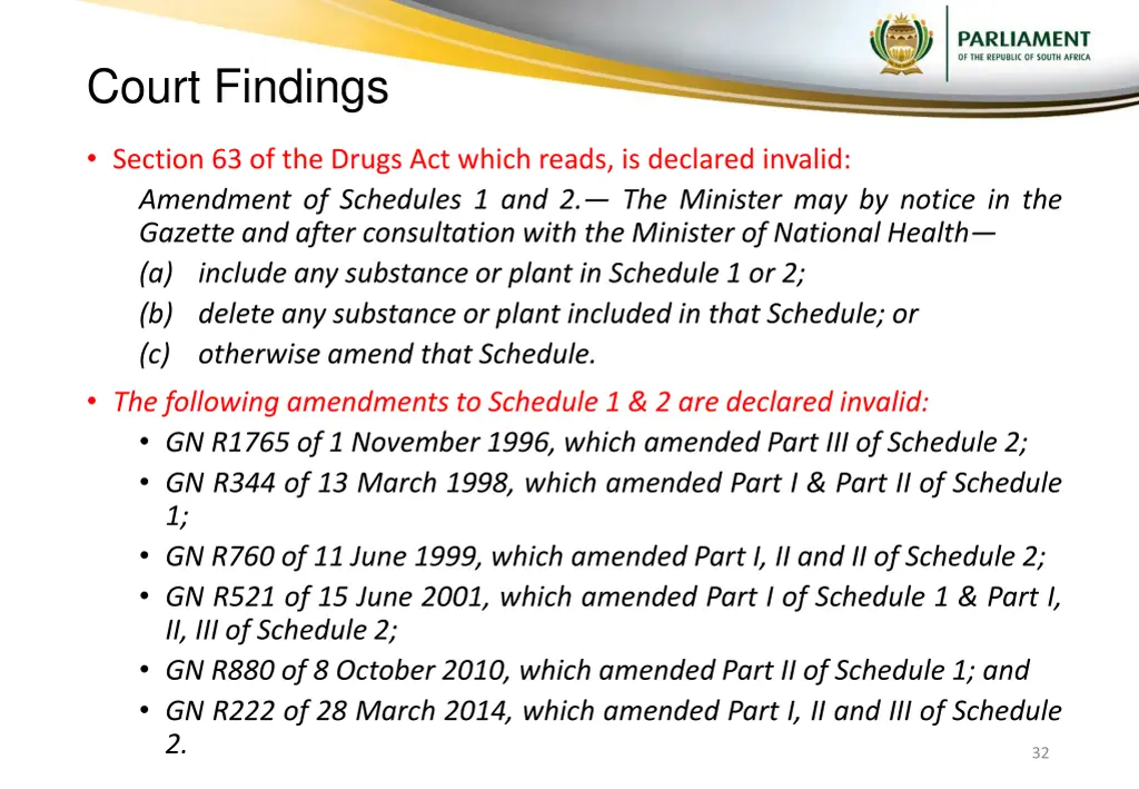 court findings 1