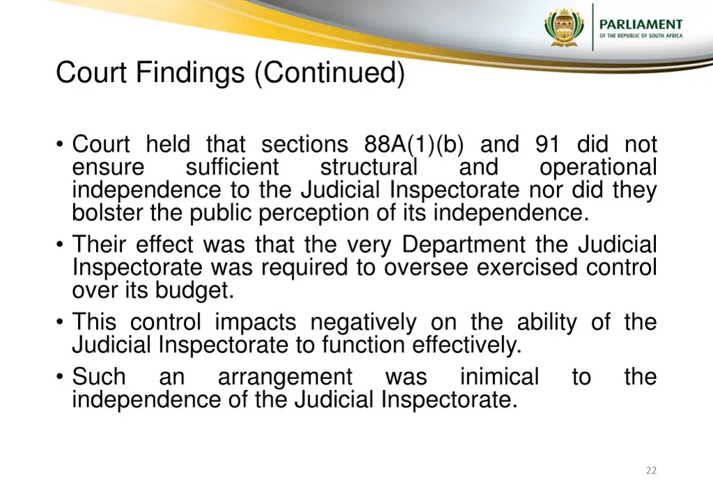 court findings continued 1