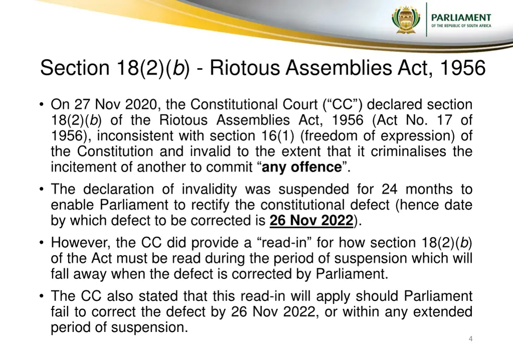 section 18 2 b riotous assemblies act 1956