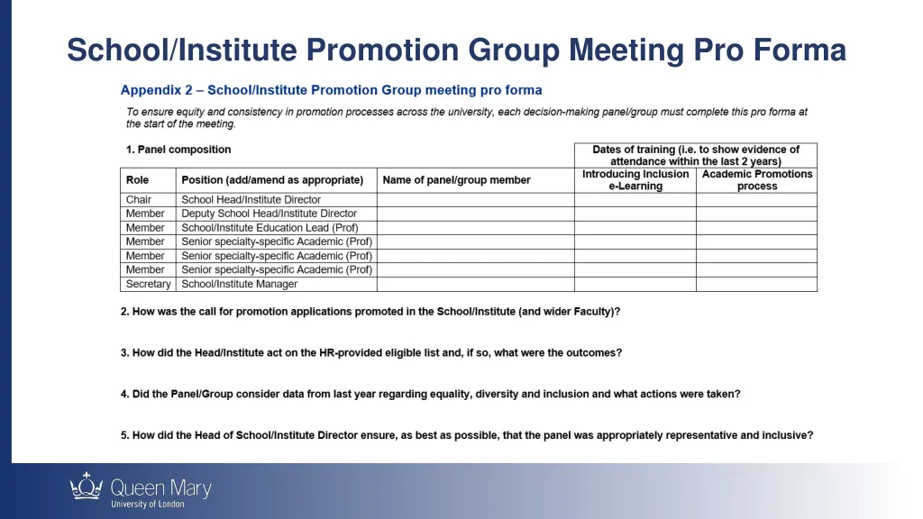 school institute promotion group meeting pro forma