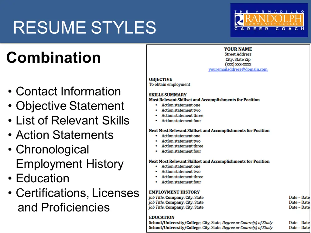 resume styles