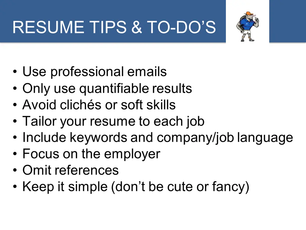 resume tips to do s