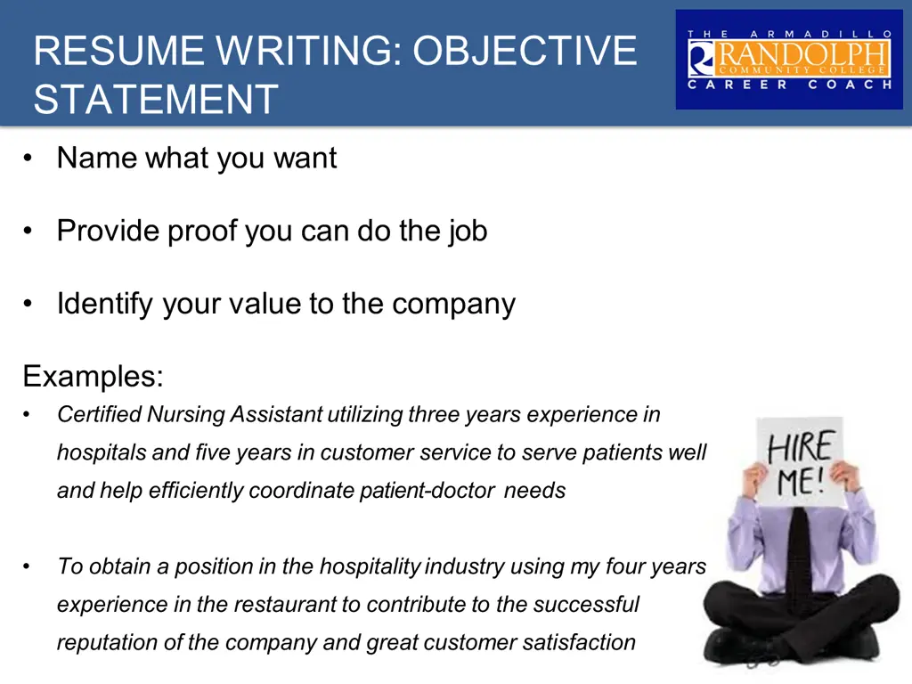 resume writing objective statement