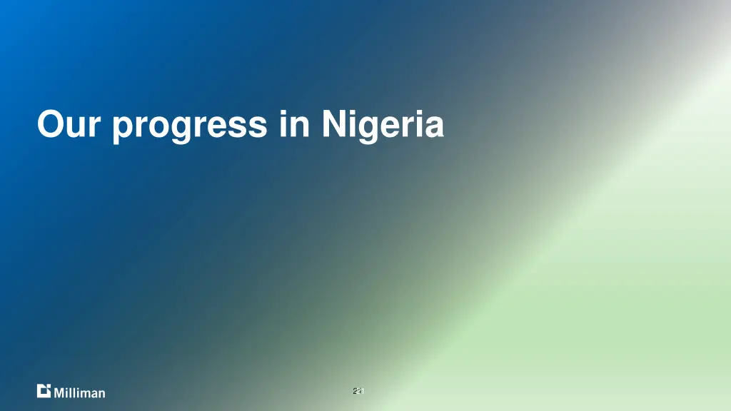 our progress in nigeria