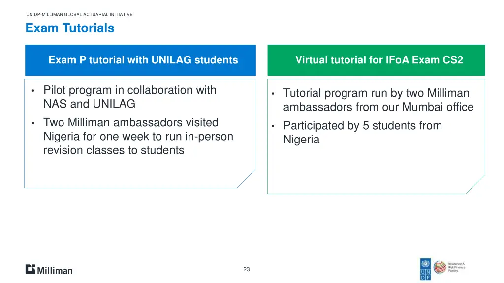 unidp milliman global actuarial initiative 18