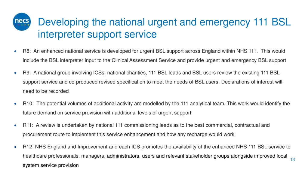 developing the national urgent and emergency