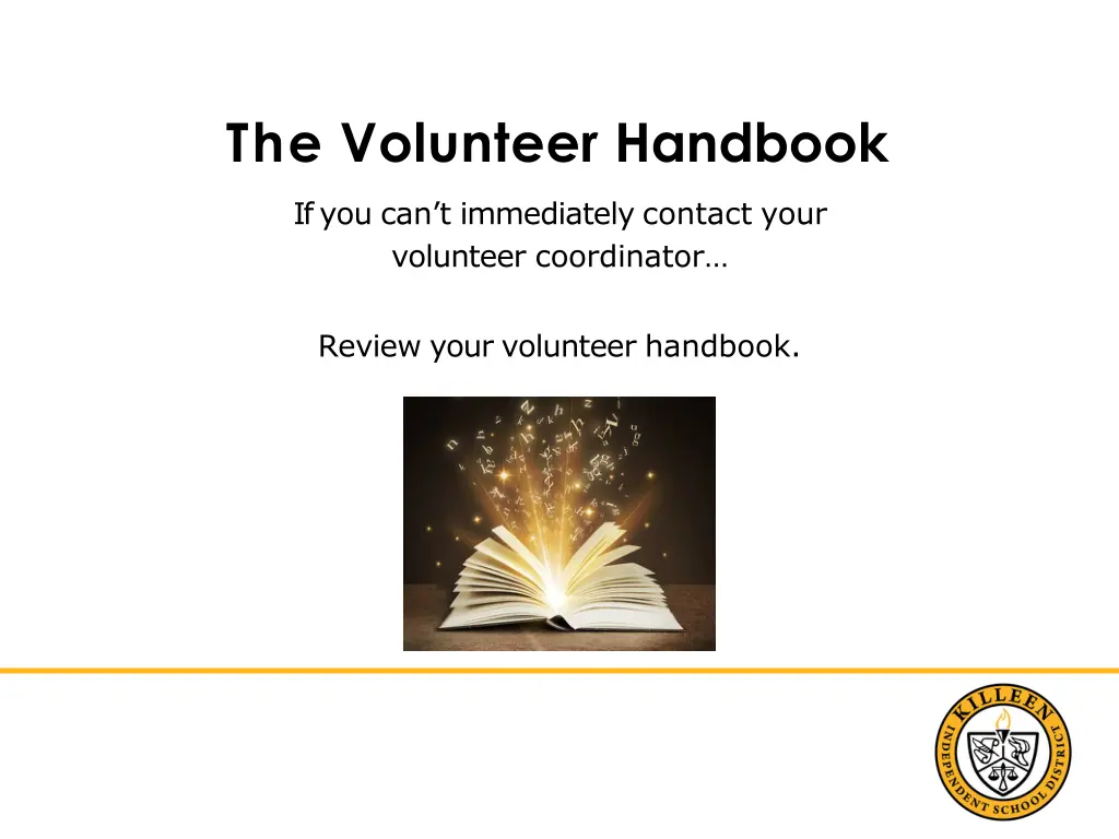 the volunteer handbook