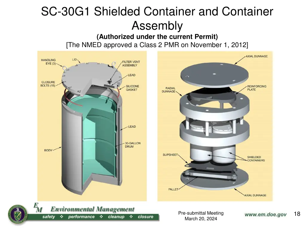 sc 30g1 shielded container and container assembly