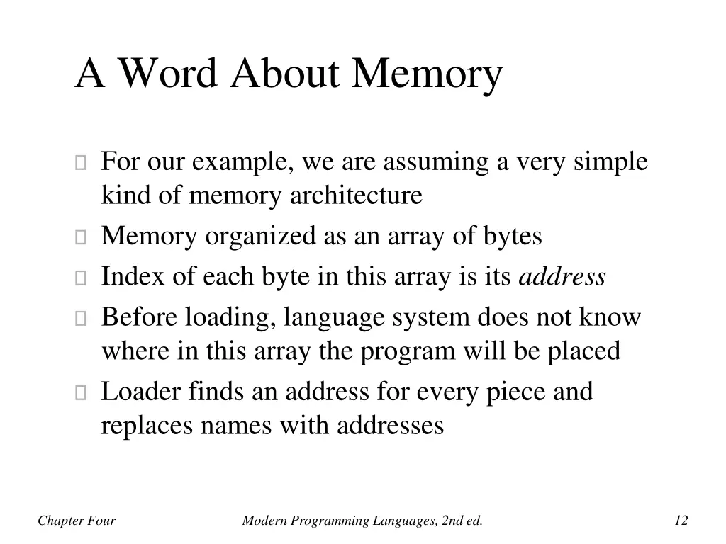 a word about memory