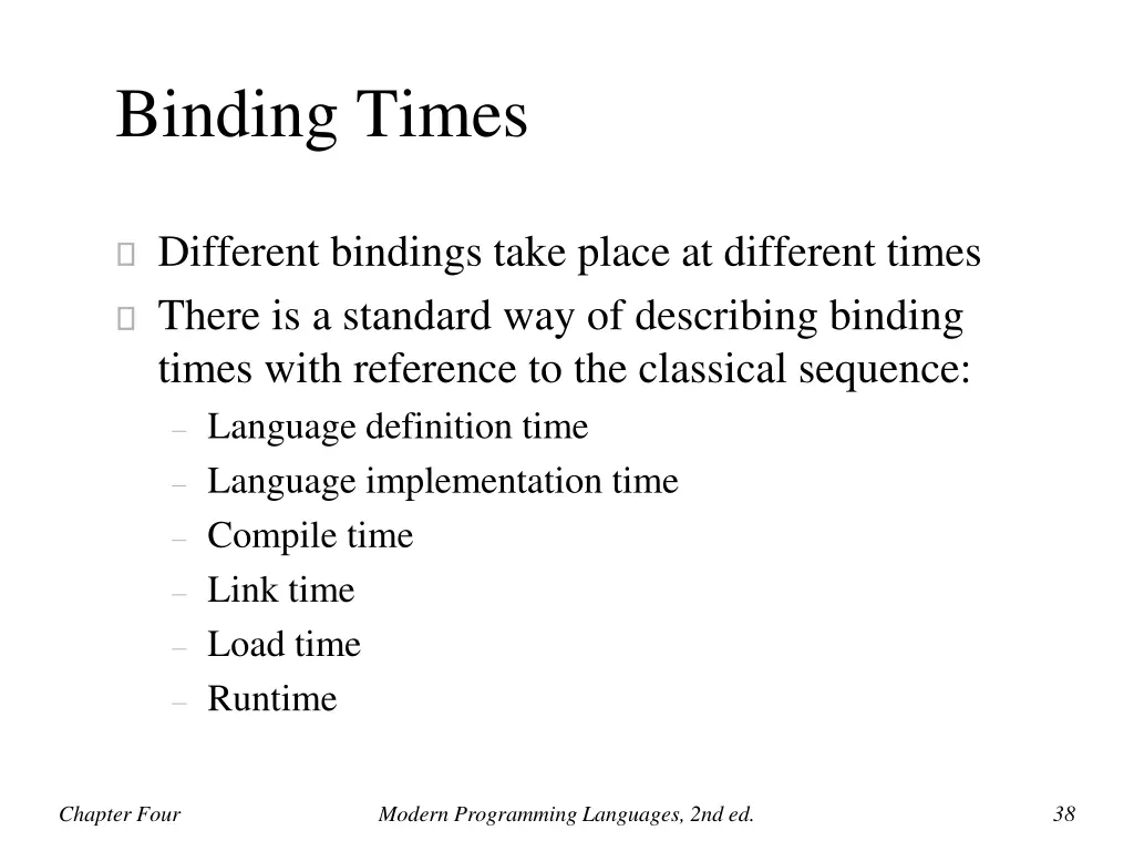 binding times