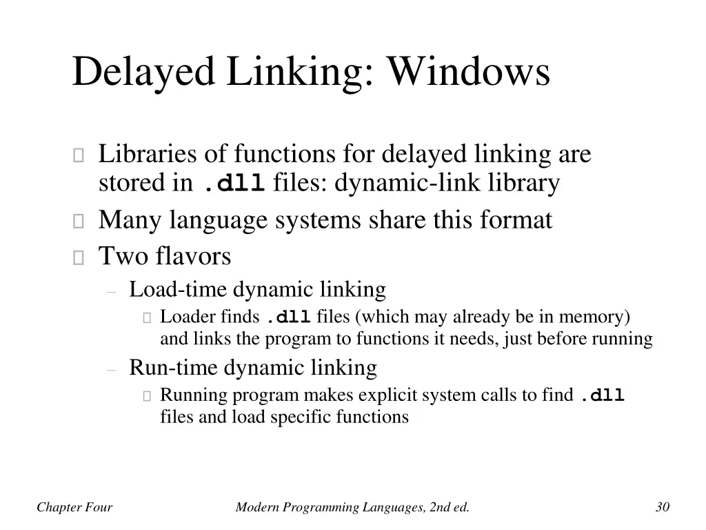 delayed linking windows