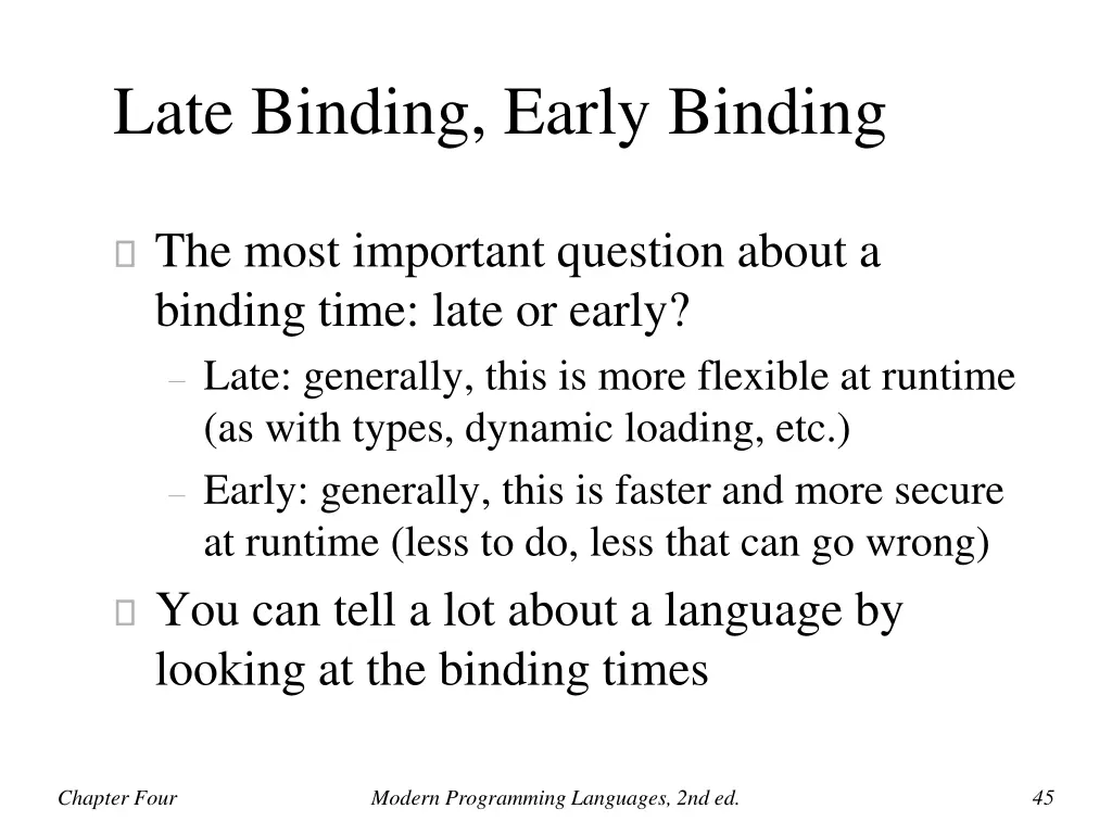 late binding early binding