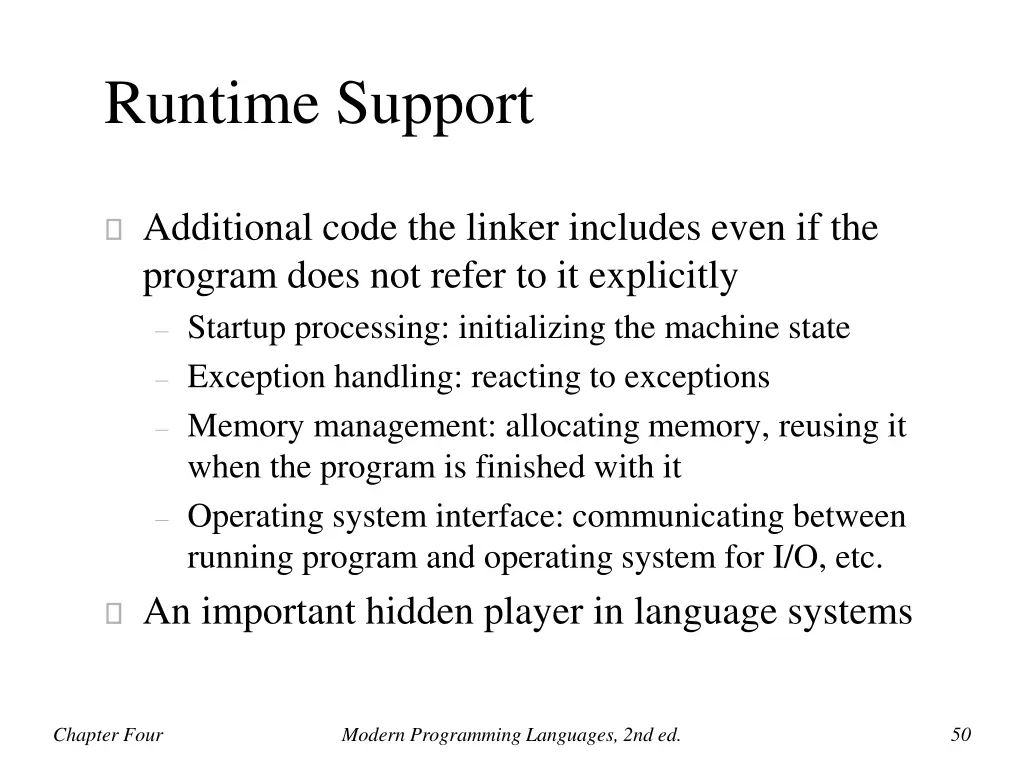 runtime support