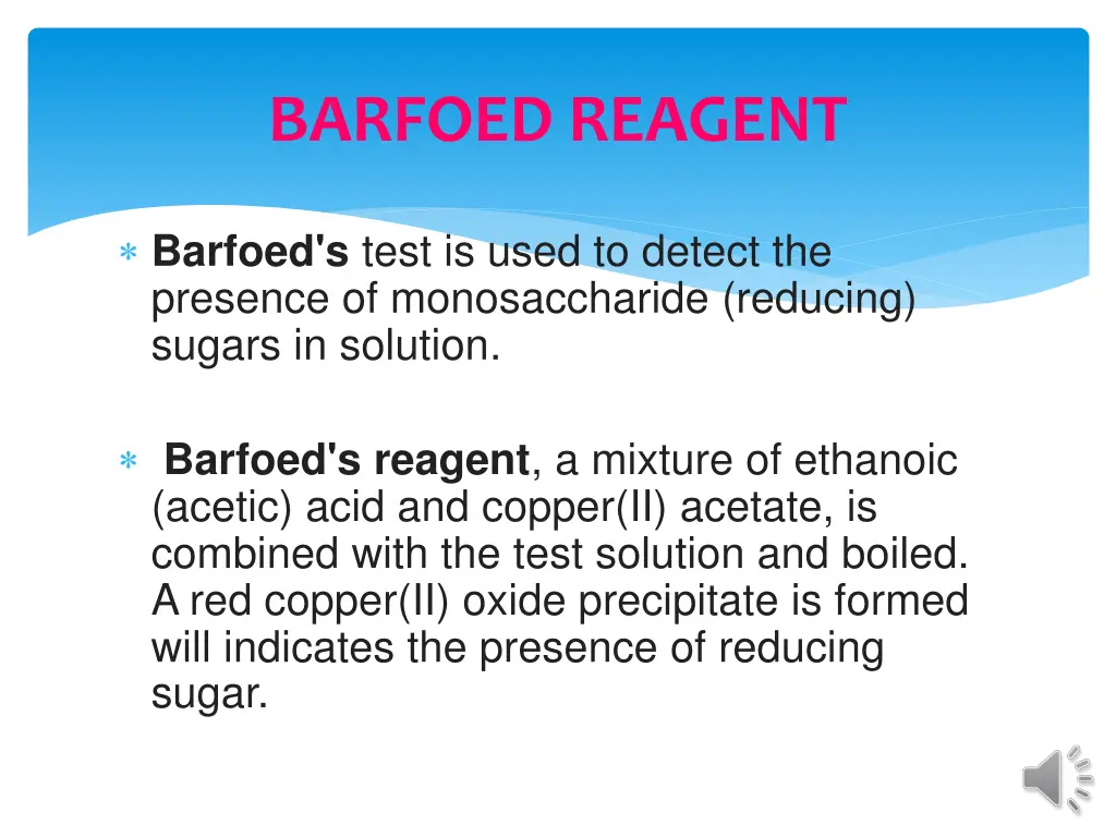 barfoed reagent