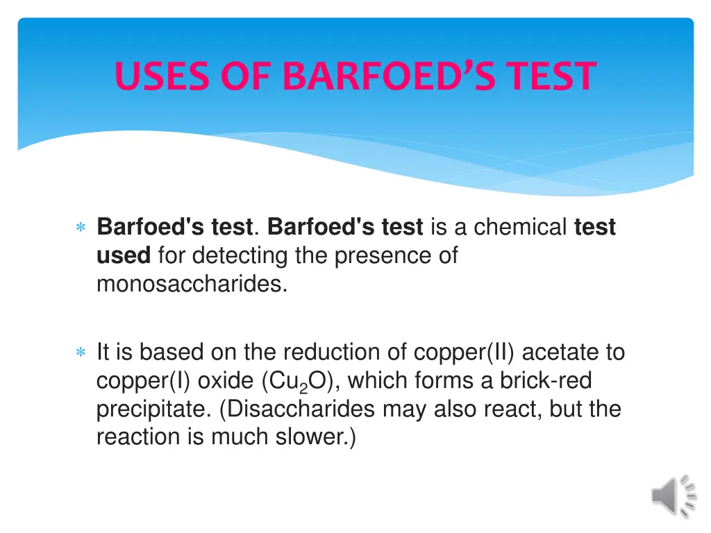 uses of barfoed s test