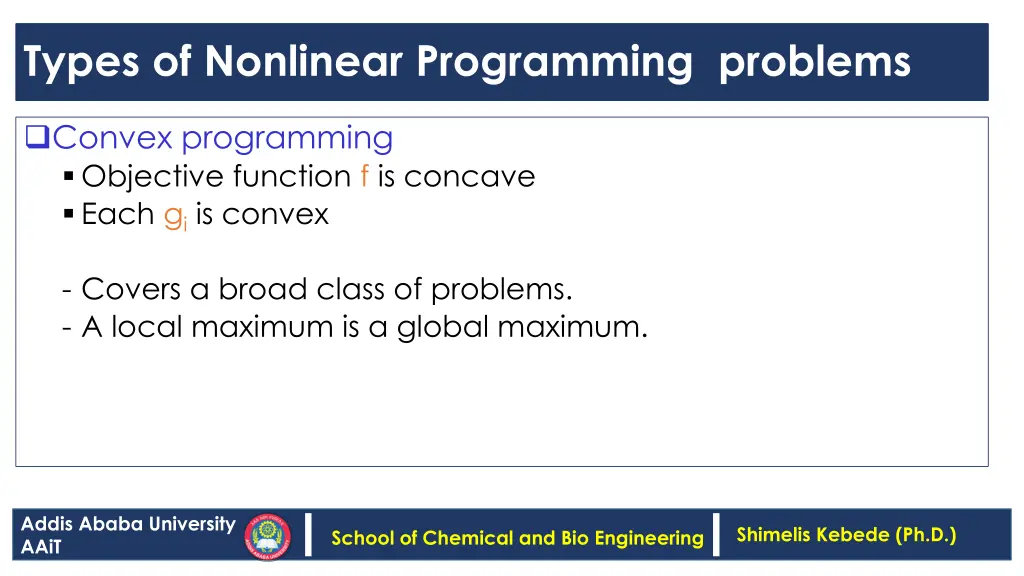 types of nonlinear programming problems 1