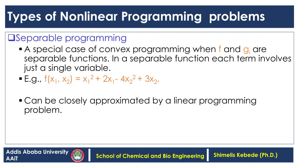 types of nonlinear programming problems 2