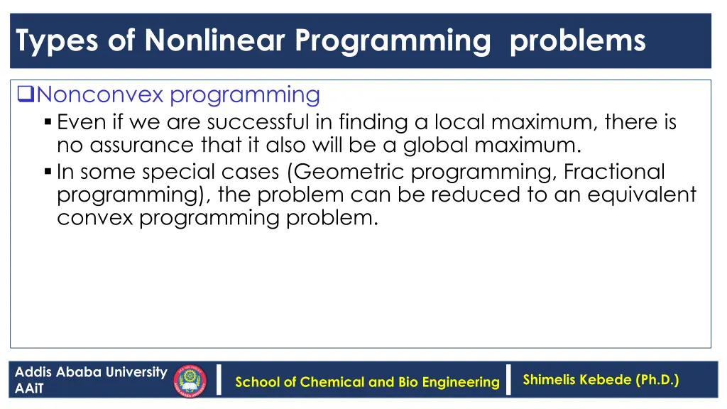 types of nonlinear programming problems 3