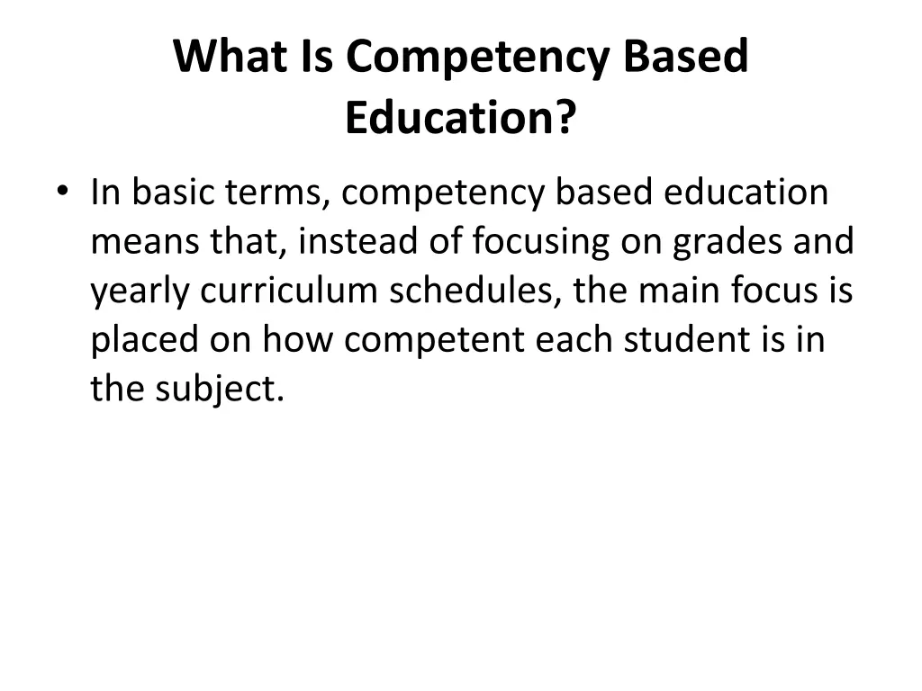 what is competency based education