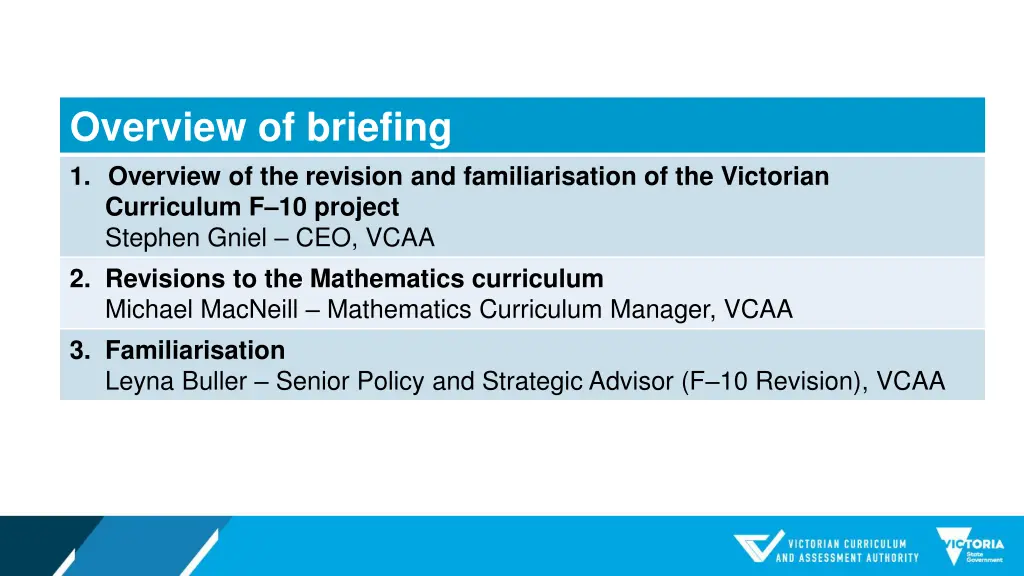 overview of briefing 1 overview of the revision