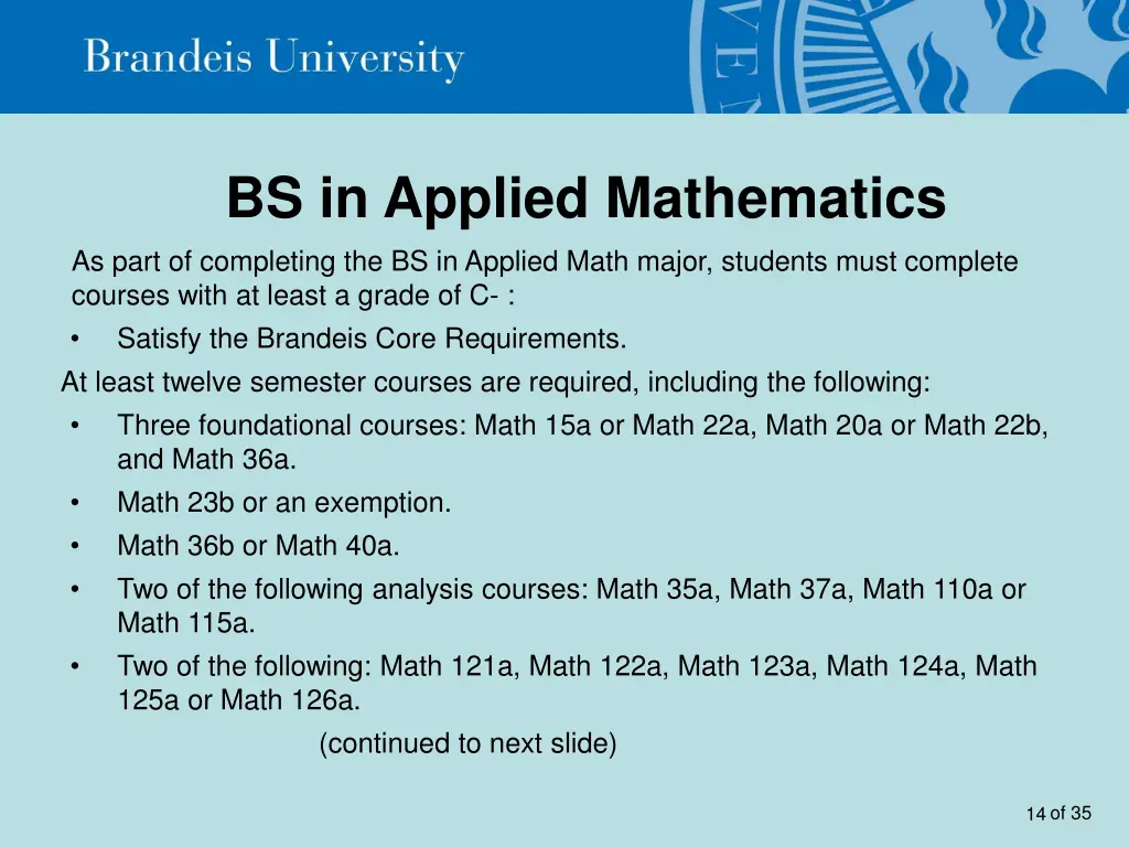 bs in applied mathematics as part of completing