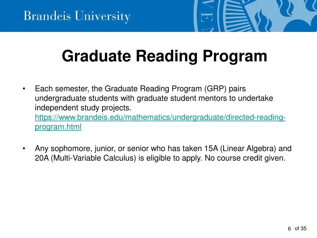 graduate reading program
